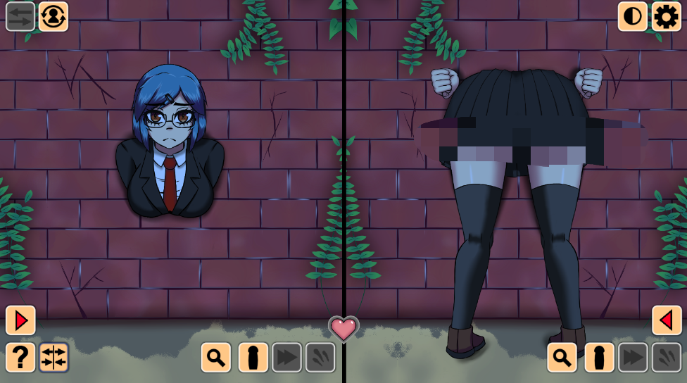 卡在墙上的女孩