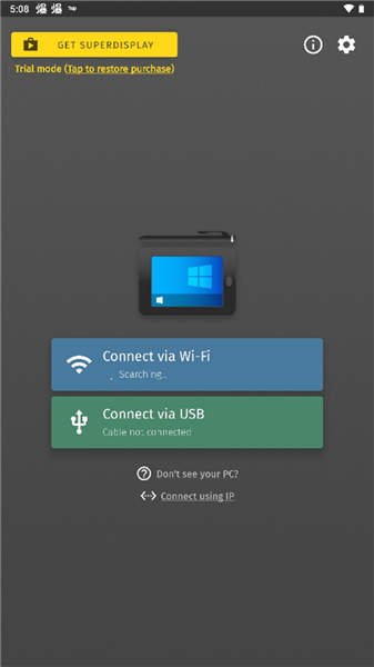 选择USB或WiFi连接方式
