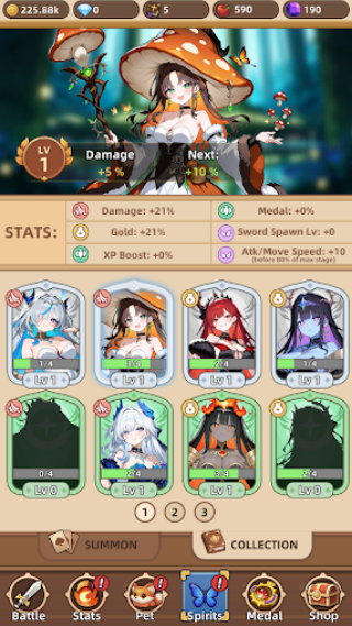 蘑菇传奇(Mushroom Saga: Idle Sword RPG)手机版截图1